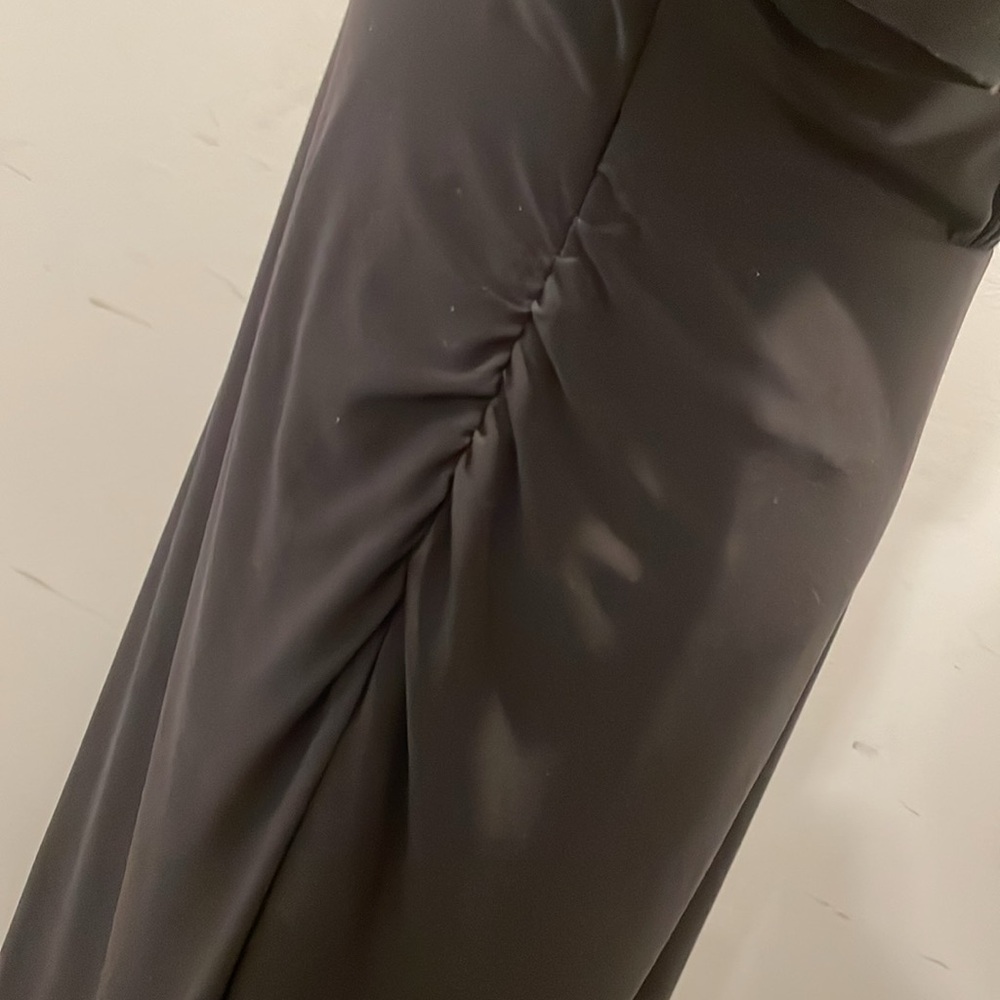 Evan Picone Dress Women Black Tie Size 10 Black Ruched Detail Body Flattering - Picture 6 of 13